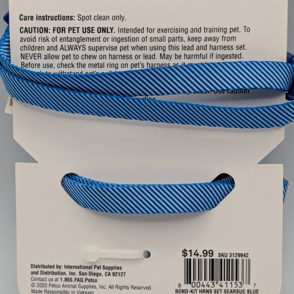 Bond & Co. Kitten Harness and Lead Set, Blue, One Size, NEW - Picture 6 of 7